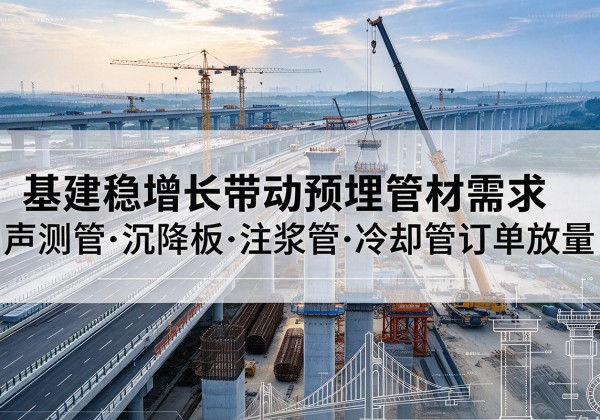 五华基建稳增长带动预埋监测管材需求，声测管、沉降板、注浆管订单持续放量